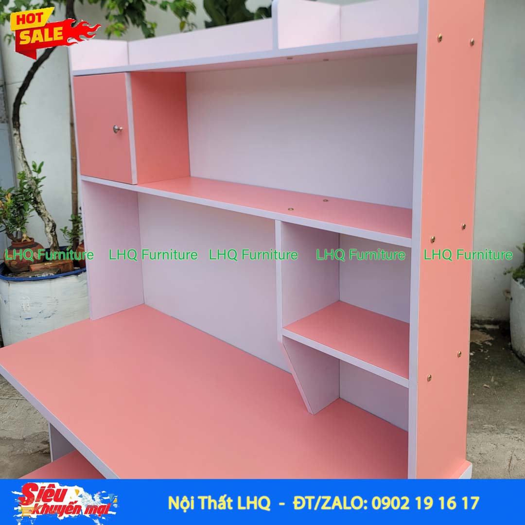 Bàn học sinh liền giá sách rộng 1m2 – Thiết kế tiện dụng cho bé