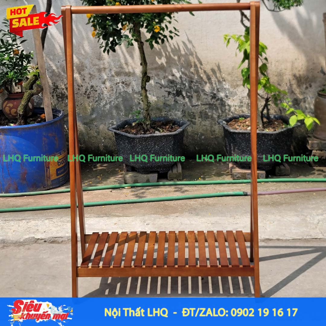 Kệ Treo Quần Áo Chữ A 1 Tầng 80cm Gỗ Cao Su | Nội Thất LHQ