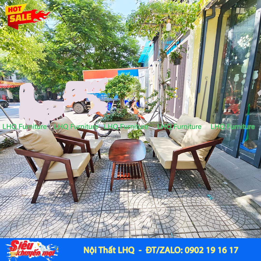Bộ Bàn Ghế Sofa Nakata Gỗ Cao Su Tự Nhiên – LHQ Furniture