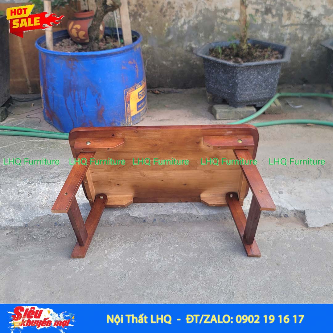 Bàn Trà Nhật Chân Thang BCTH57 – Bàn Gỗ Cao Su Gấp Gọn