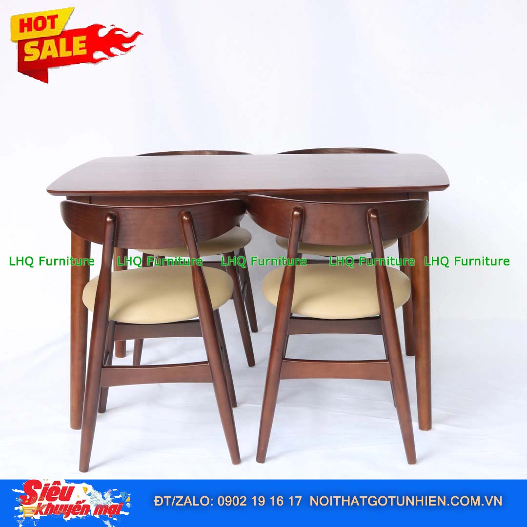 Ghế Cafe – Ghế Ăn Vầng Trăng Gỗ Cao Su Thiết Kế Độc Đáo, Sang Trọng