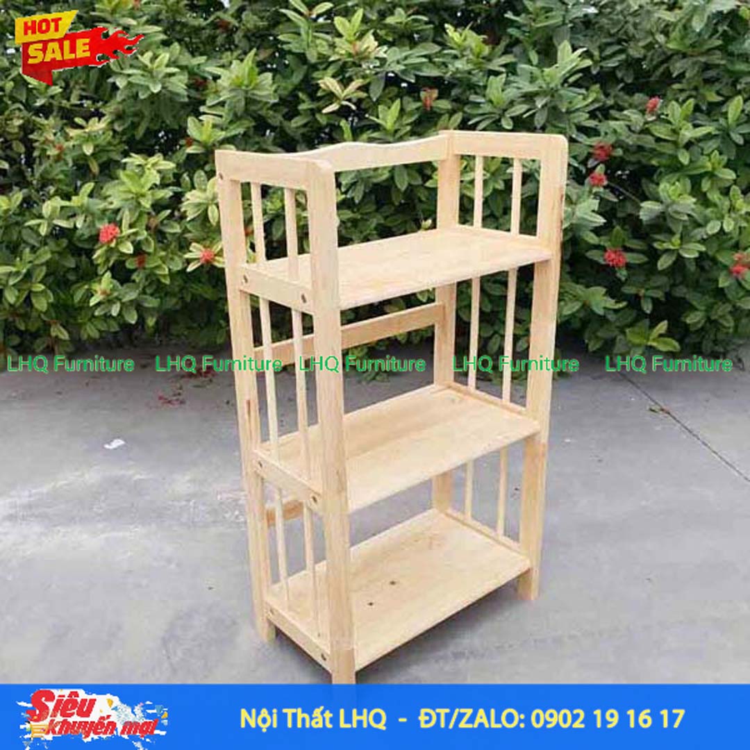 Kệ Sách Gỗ 3 Tầng Rộng 65cm – Thiết Kế Hiện Đại, Gỗ Cao Su Tự Nhiên Bền Đẹp