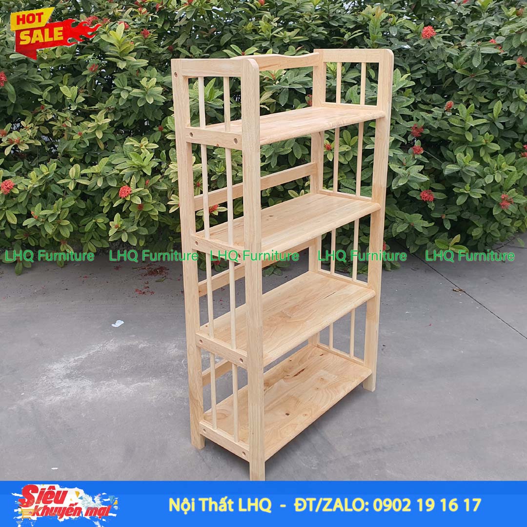Kệ Sách Gỗ 4 Tầng Rộng 65cm – Giải Pháp Lưu Trữ Hiện Đại, Bền Đẹp Cho Gia Đình