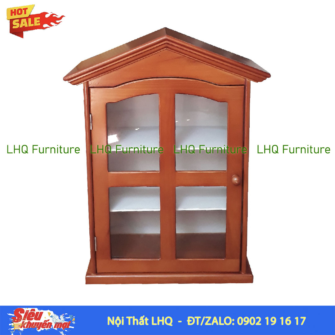 Tủ thuốc mái chéo không hộc, Gỗ thông cao cấp
