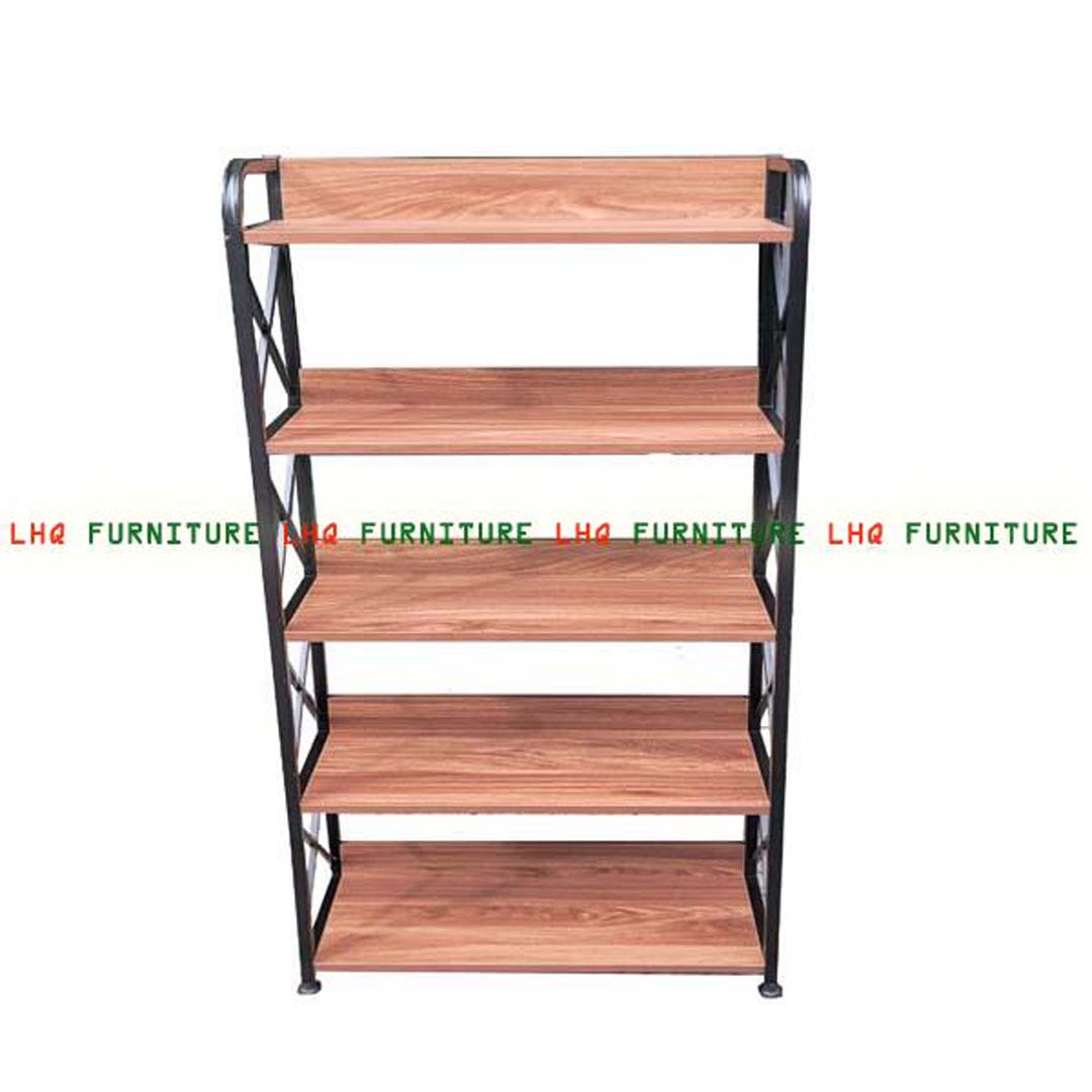 Kệ Sách Khung Sắt Gỗ Melamin 5T70 | Nội Thất LHQ