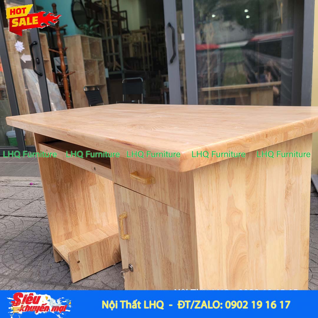 Bàn Làm Việc 1m Gỗ 1,8 | Gỗ Cao Su Tự Nhiên Chắc Chắn, Tiện Dụng