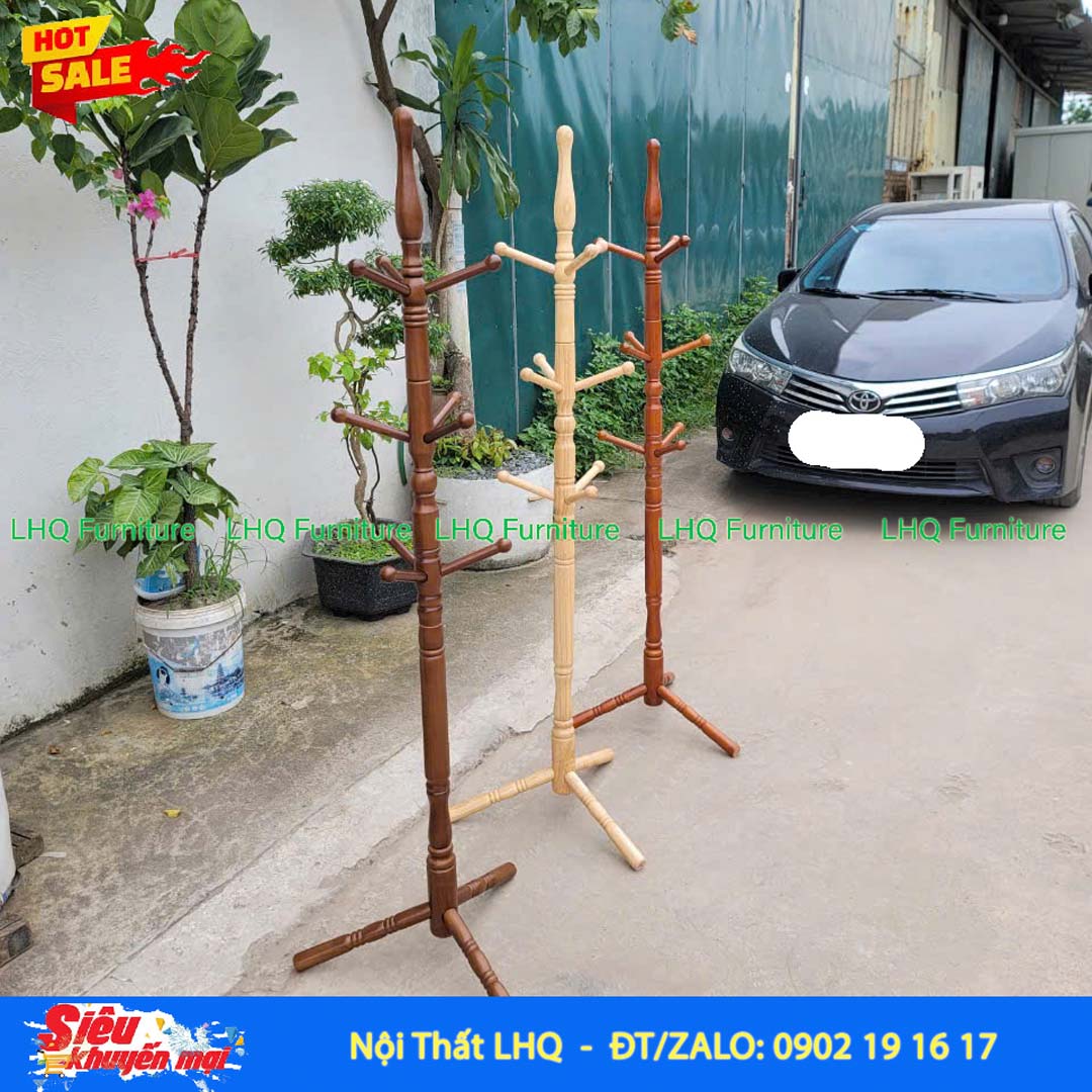 Cây Treo Quần Áo Số 3 Gỗ Cao Su | Nội Thất LHQ