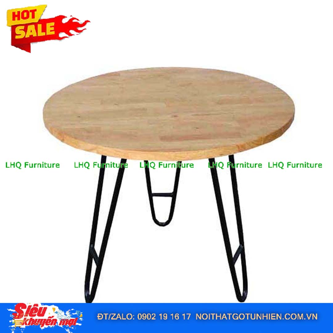 Mặt Bàn Tròn, Hình Tim Gỗ Cao Su Tự Nhiên – Decor DIY