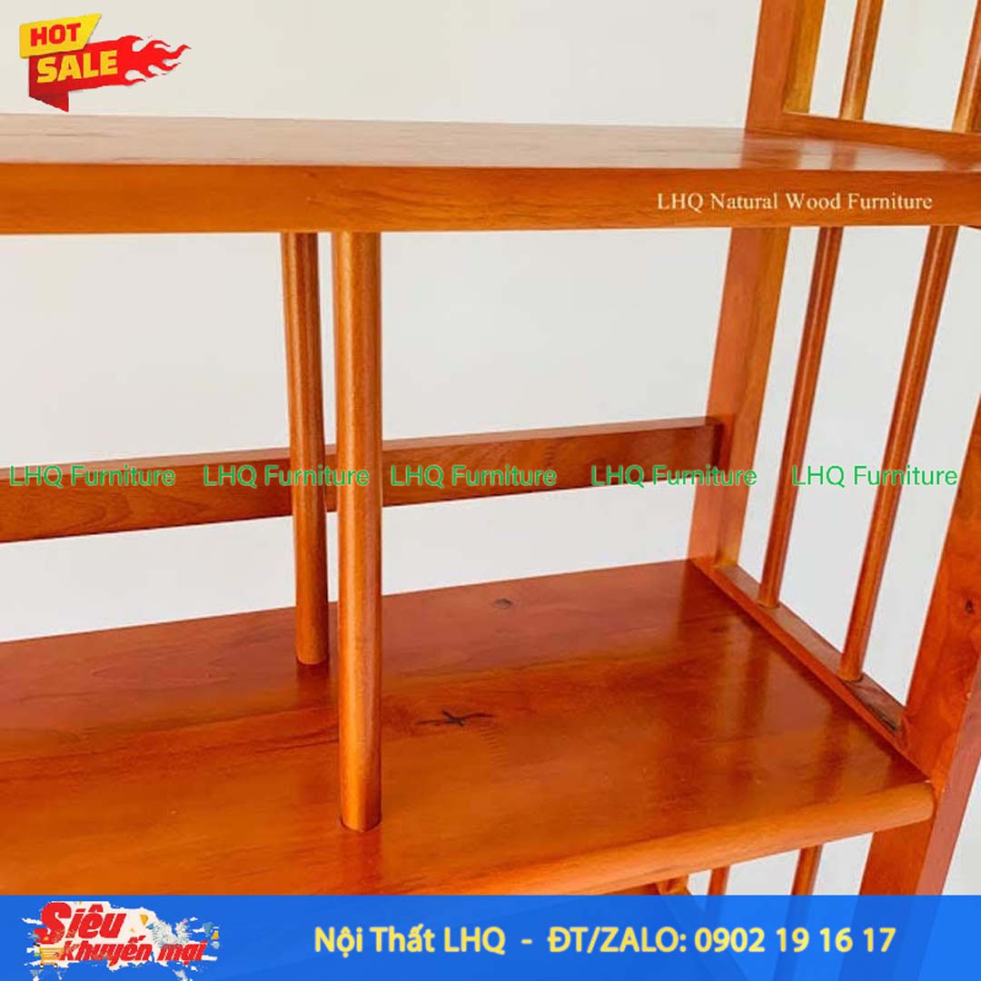 Kệ Sách Gỗ 4 Tầng Rộng 1m2 – Kệ Gỗ Cao Su Tự Nhiên Chắc Chắn, Chịu Lực Tốt