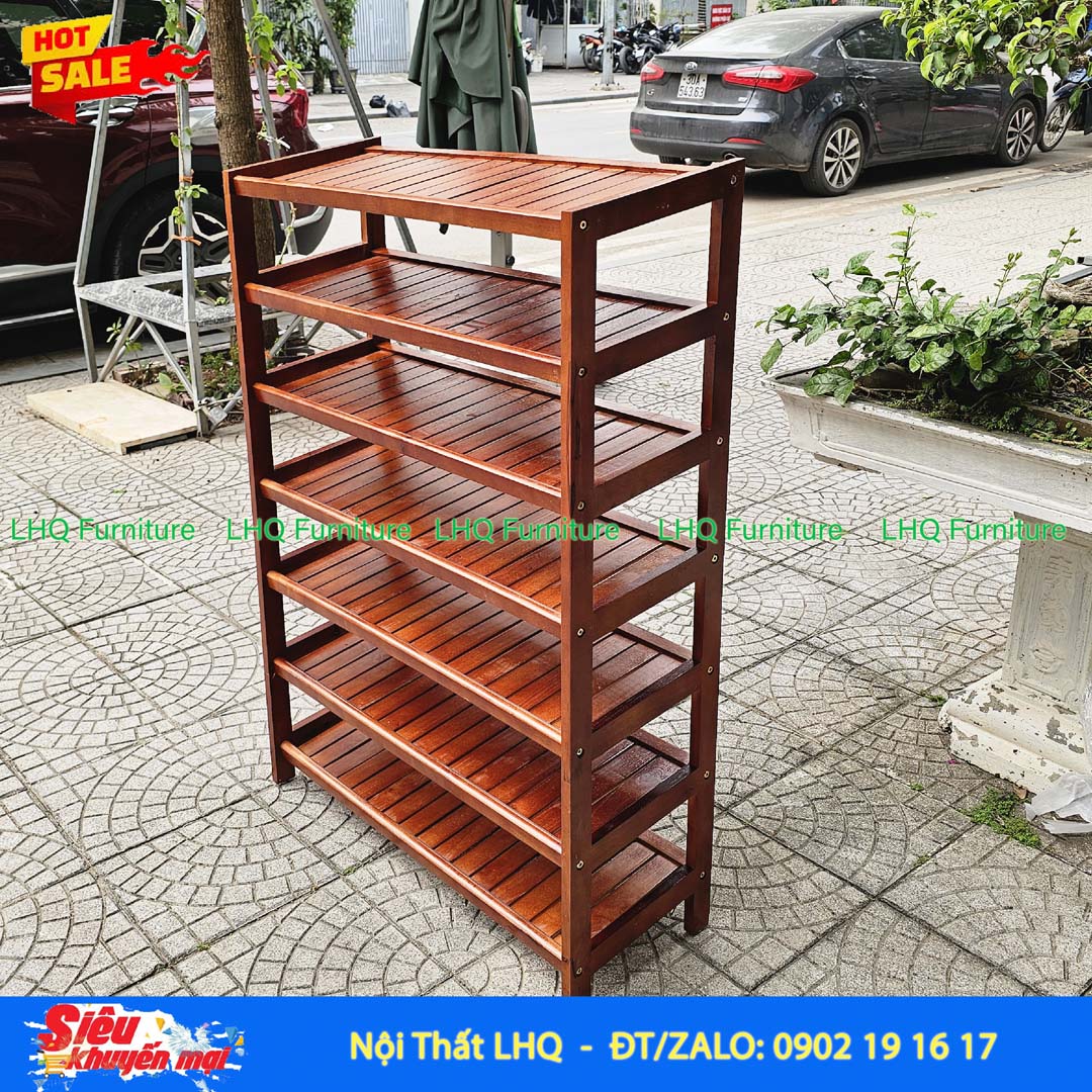 Kệ Để Giày Dép Gỗ 7 Tầng Rộng 80cm | Nội Thất LHQ