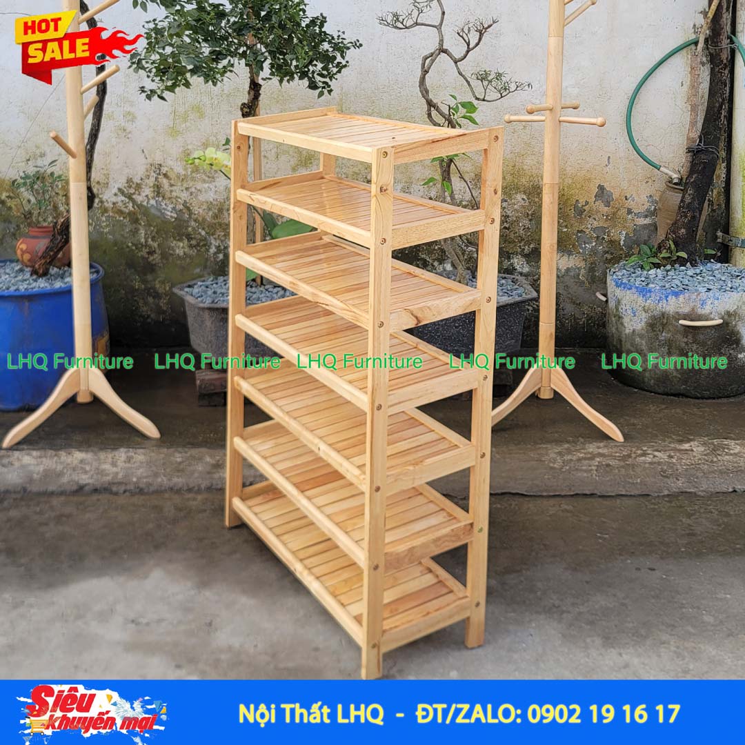 Kệ Để Giày Dép Gỗ 7 Tầng Rộng 80cm | Nội Thất LHQ