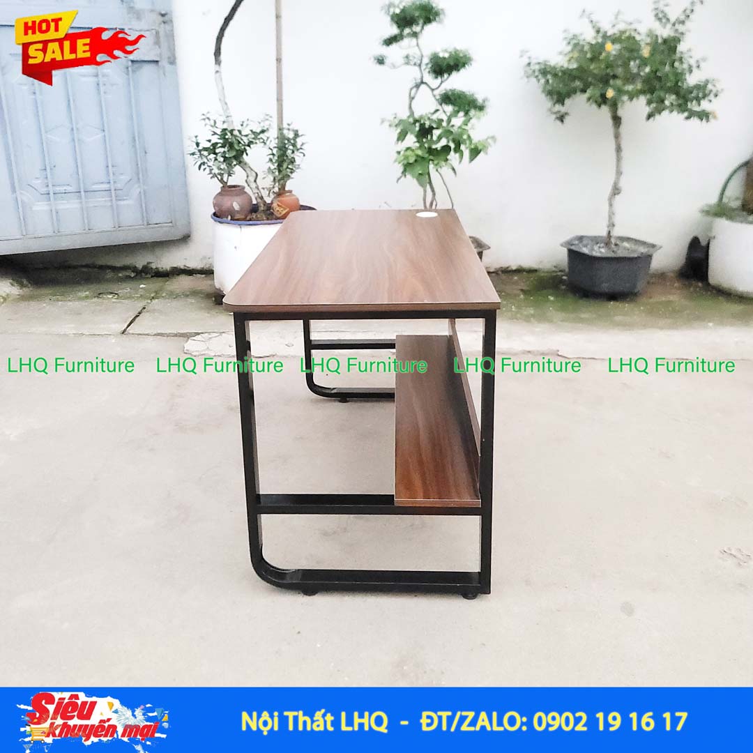 Bàn làm việc chân sắt rộng 1m – Khung sắt chắc chắn, thiết kế hiện đại