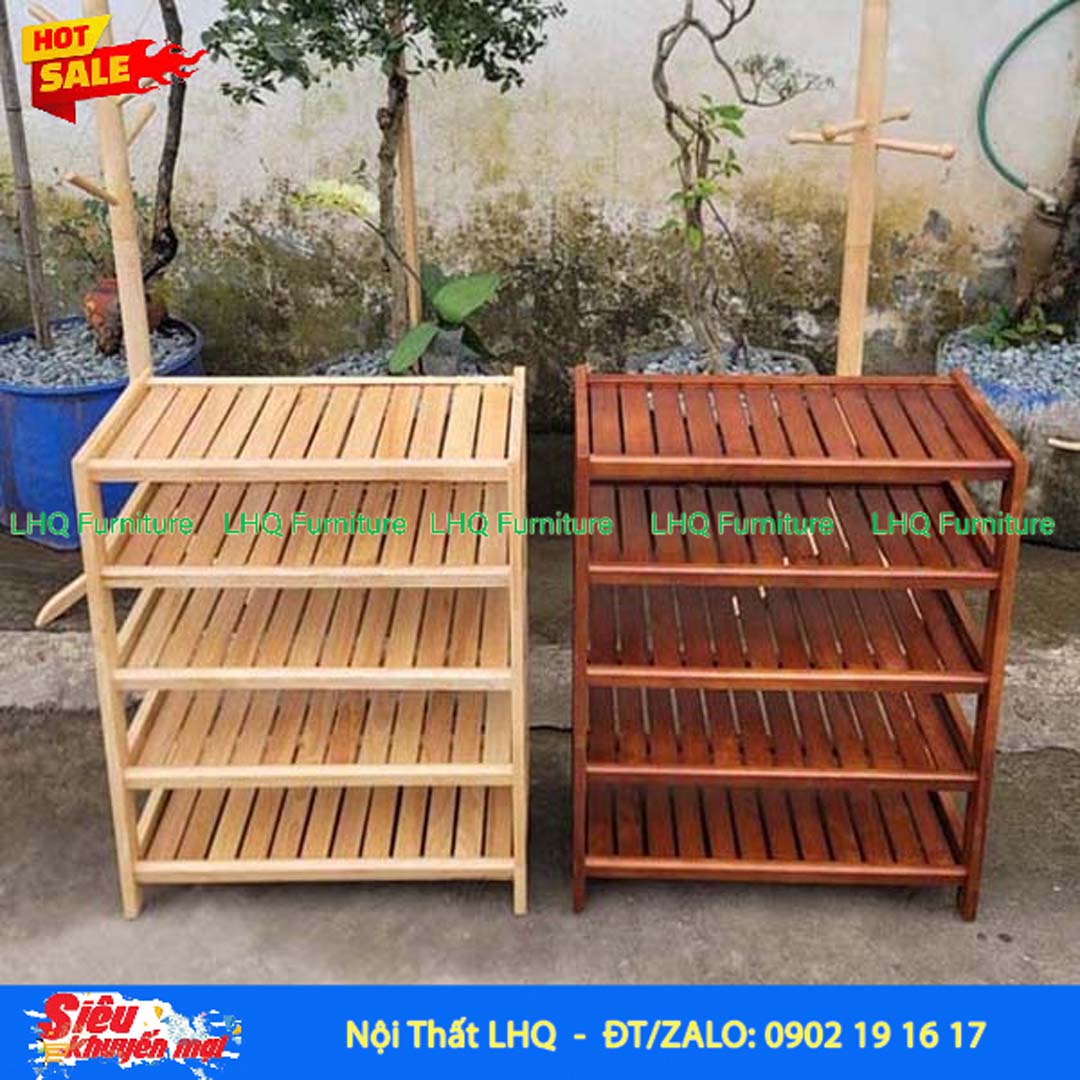 Kệ Để Giày Dép Gỗ 5 Tầng Rộng 62cm | Nội Thất LHQ