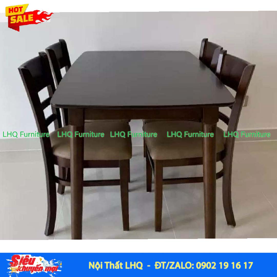 Bộ bàn ghế ăn Cabin - 4 ghế mặt đệm