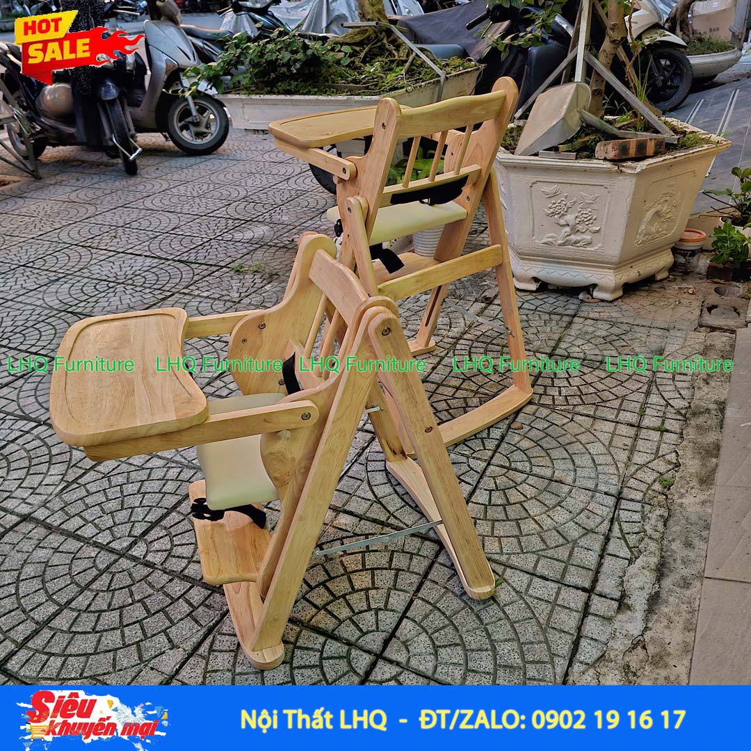 Ghế Ngồi Ăn Bột Gỗ Cao Su Xếp Gọn | Nội Thất LHQ