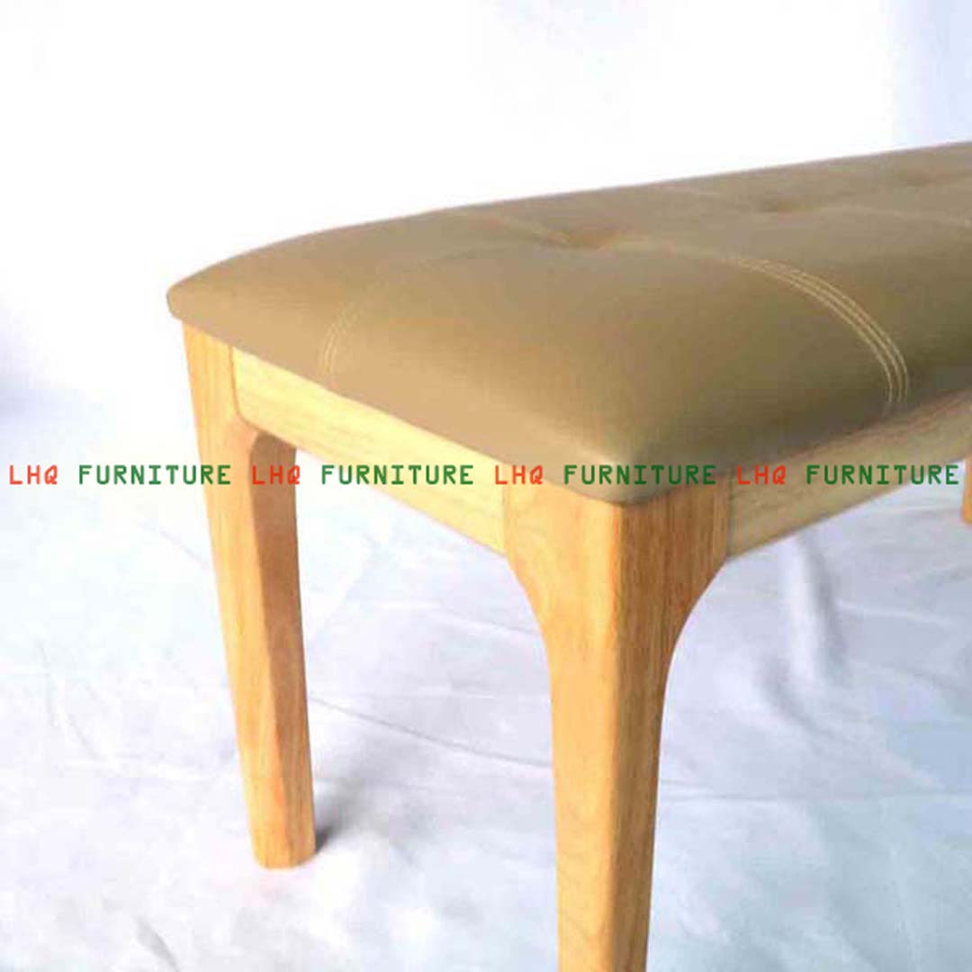 Ghế Bench Gỗ Cao Su Mặt Nệm | Nội Thất LHQ