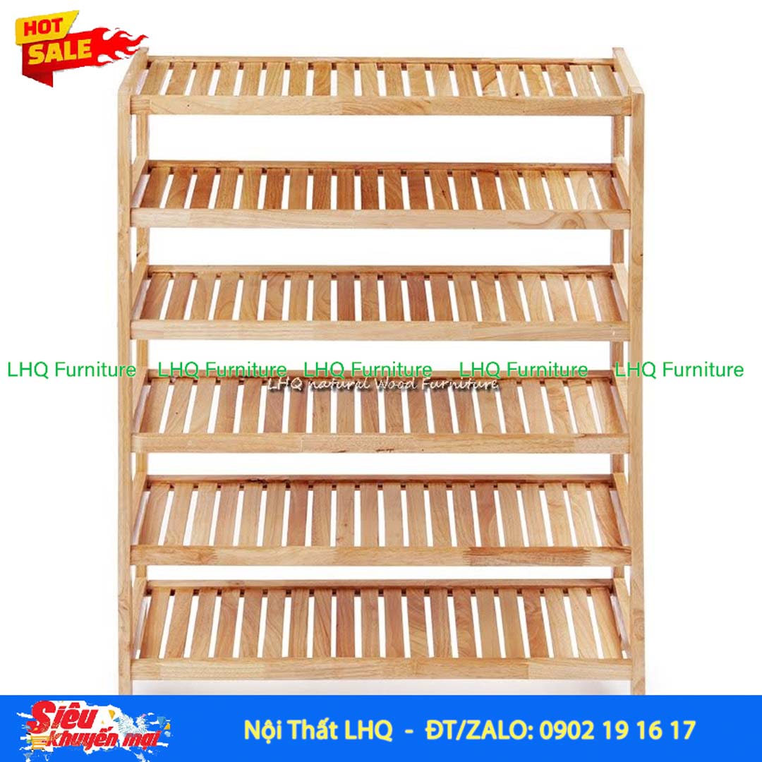Kệ Để Giày Dép Gỗ 6 Tầng Rộng 80cm | Nội Thất LHQ