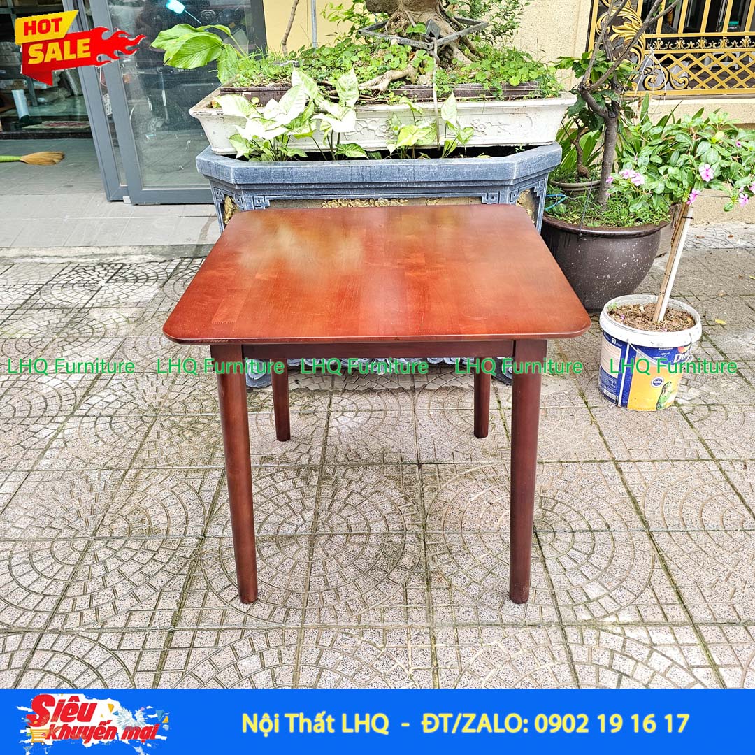 Bàn ăn chân tròn 80cm gỗ tự nhiên – Thiết kế nhỏ gọn, hiện đại
