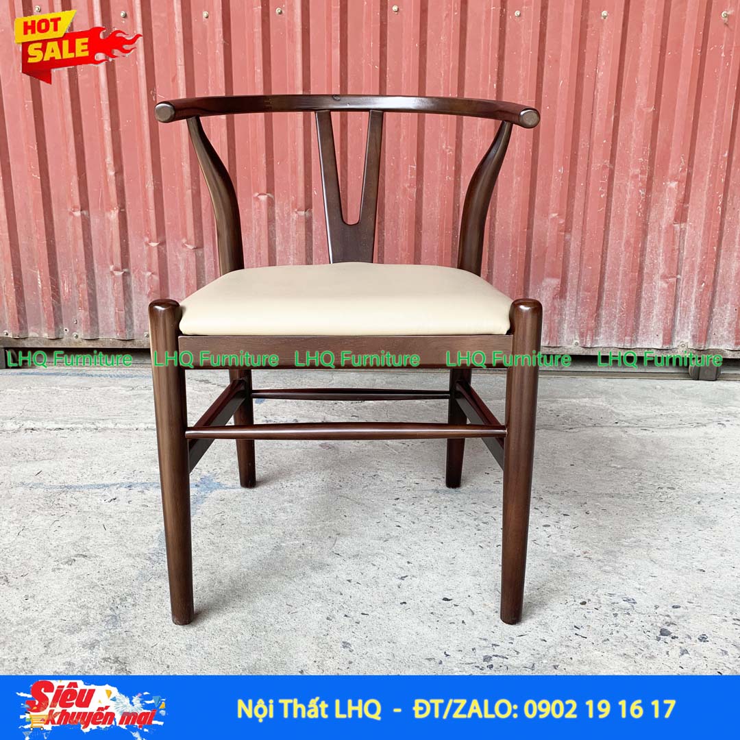 Bộ bàn ghế ăn Wishbone 4 ghế gỗ cao su tự nhiên