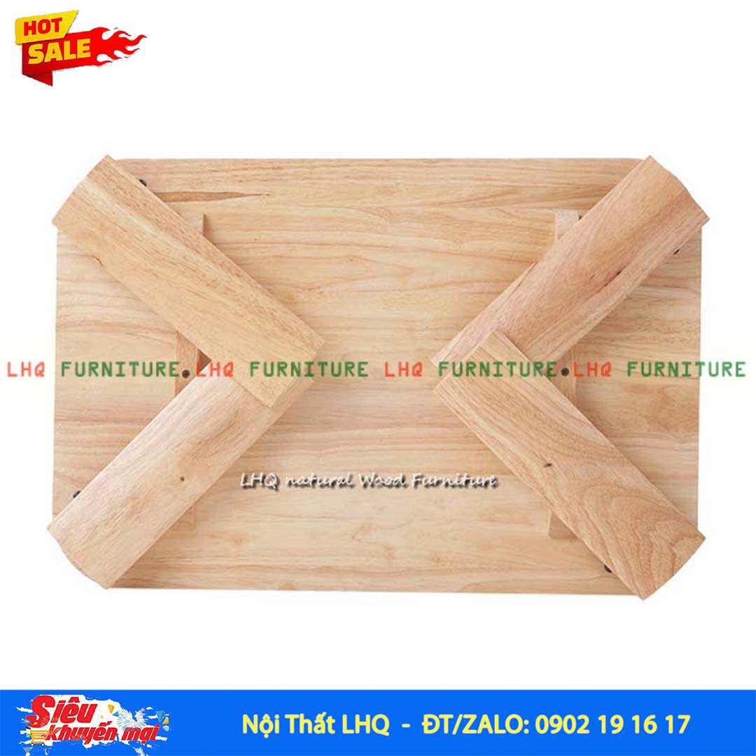 Bàn Trà Nhật BBM46 40x60cm – Gỗ Cao Su Tự Nhiên