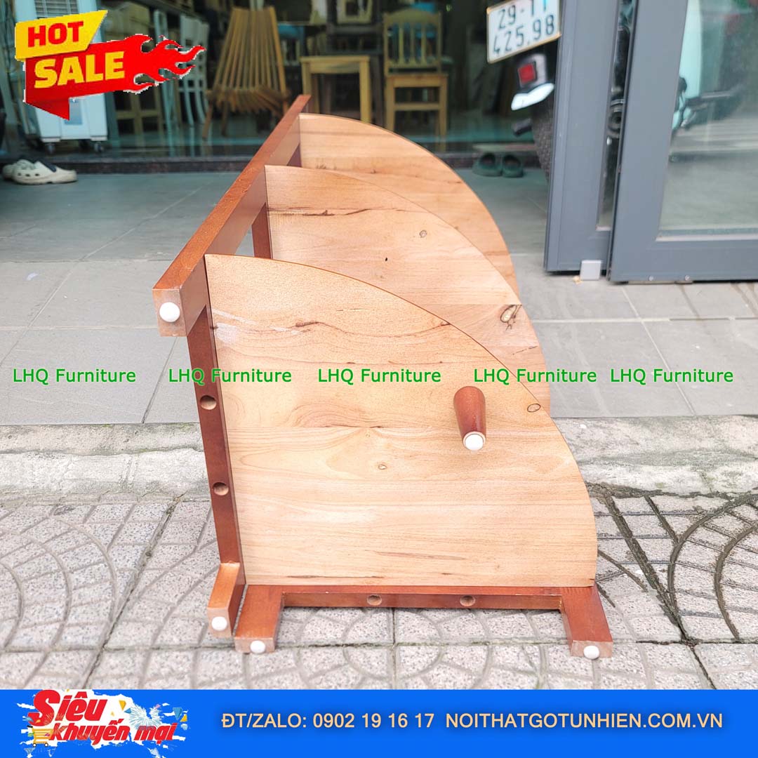 Kệ Góc 3 Tầng Gỗ Cao Su Tự Nhiên Trang Trí Đẹp | Nội Thất LHQ