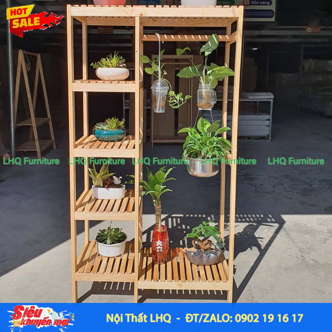 Kệ Treo Quần Áo 2 Buồng Gỗ Cao Su Tự Nhiên | Nội Thất LHQ