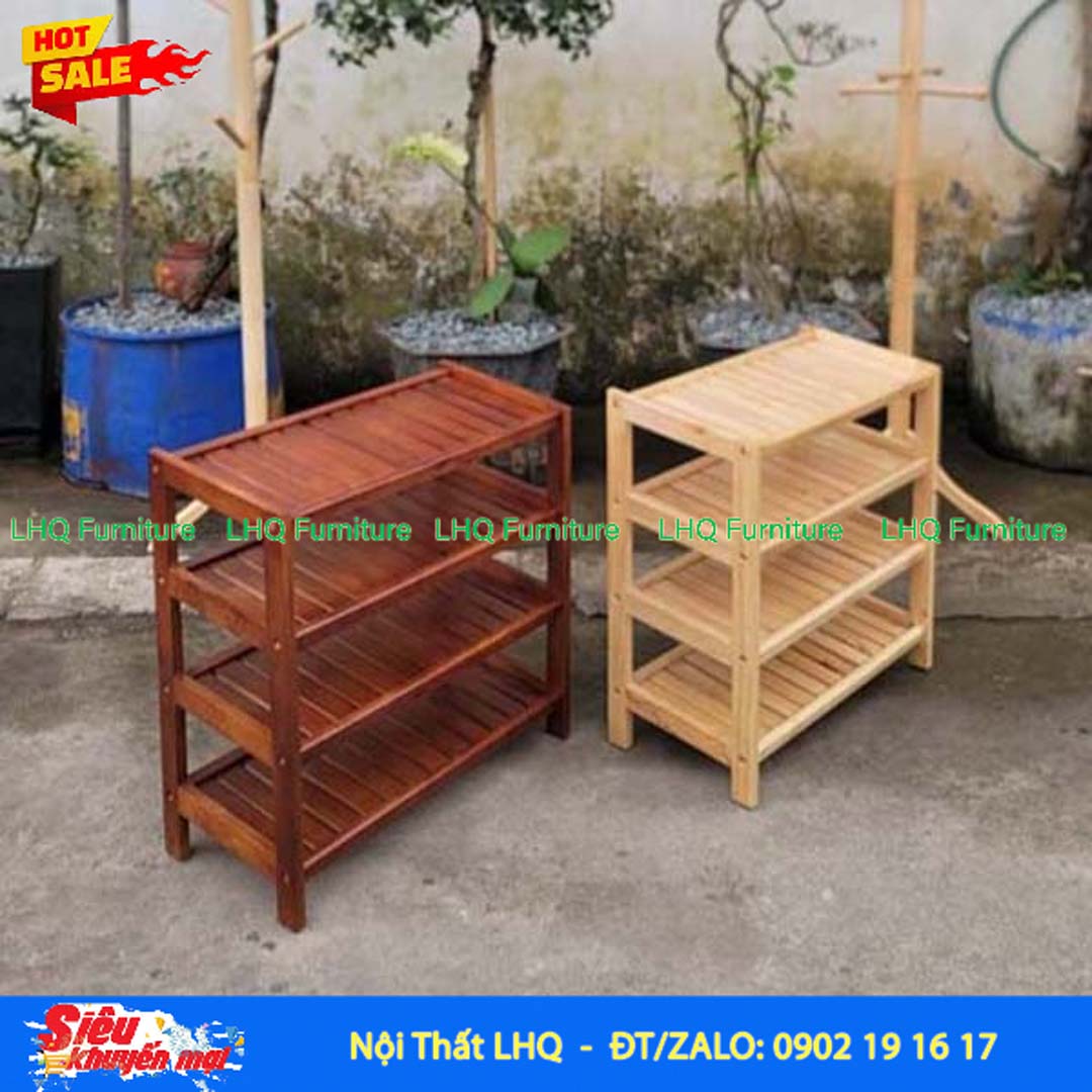 Kệ Để Giày Dép Gỗ 4 Tầng Rộng 62cm | Nội Thất LHQ