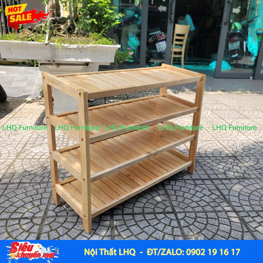 Kệ Để Giày Dép Gỗ 4 Tầng Rộng 80cm | Nội Thất LHQ