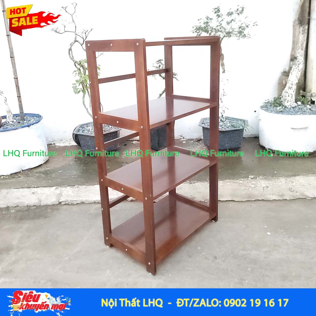 Kệ Để Lò Vi Sóng Mặt Liền 4 Tầng Gỗ Cao Su | Nội Thất LHQ