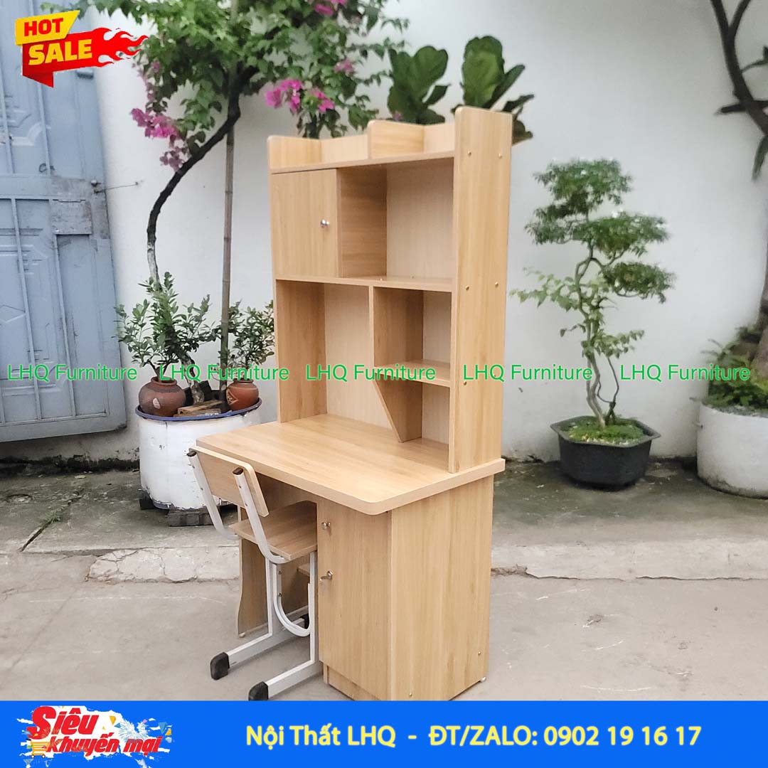 Bàn học sinh liền giá sách 1m – Thiết kế tháo lắp tiện lợi