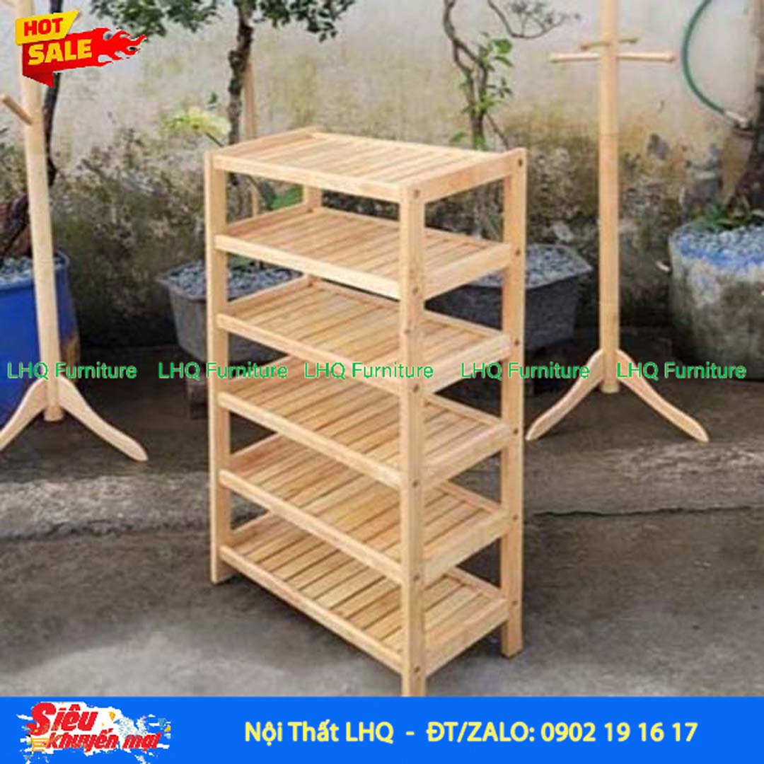Kệ Để Giày Dép Gỗ 6 Tầng Rộng 62cm | Nội Thất LHQ