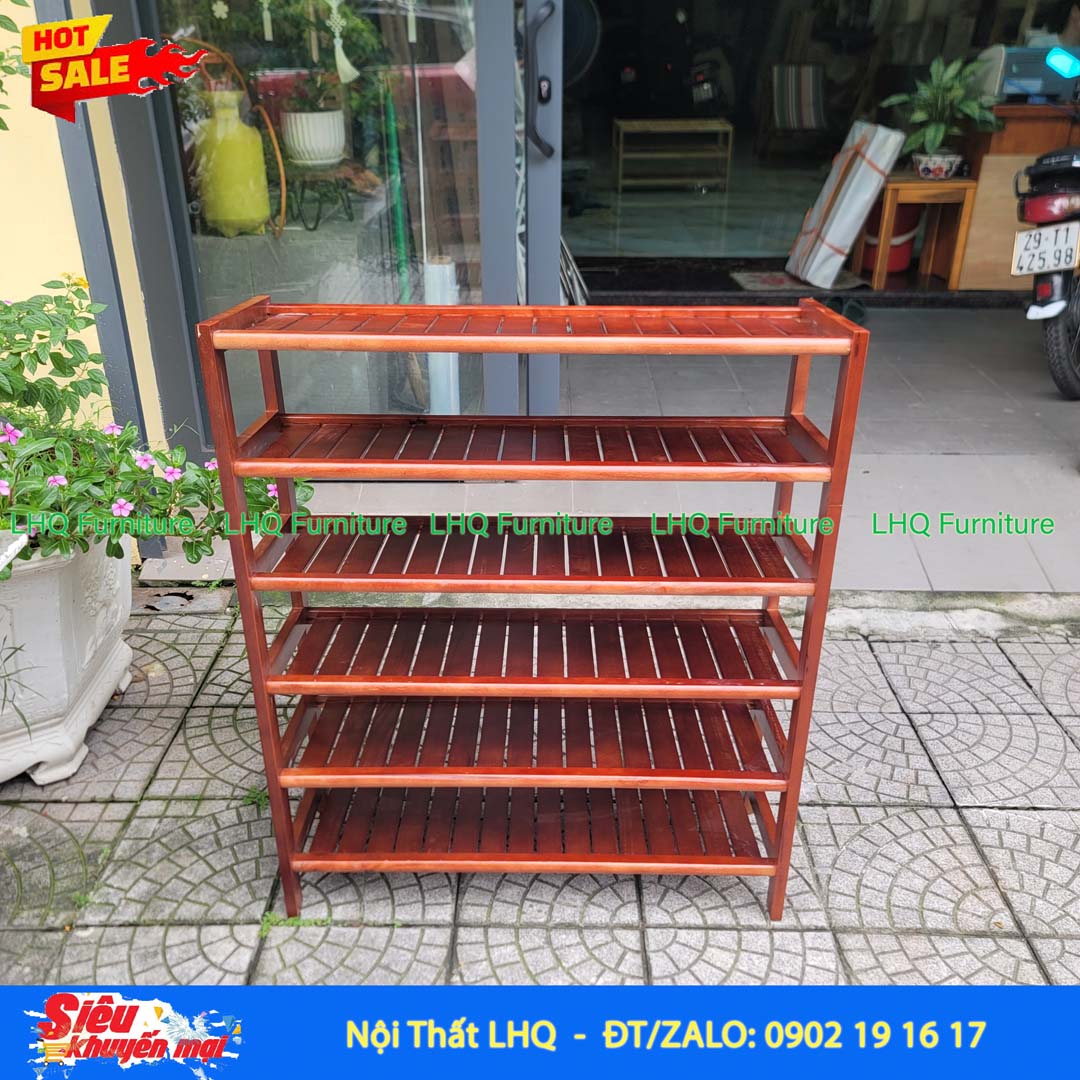 Kệ Để Giày Dép Gỗ 6 Tầng Rộng 80cm | Nội Thất LHQ