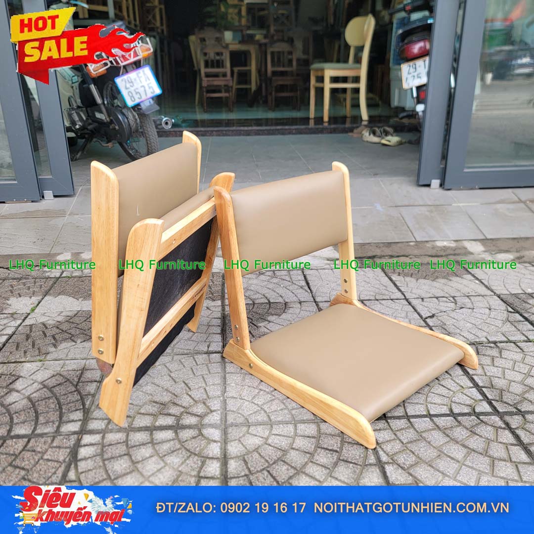 Ghế Ngồi Bệt Gỗ Cao Su Gấp Gọn Đẹp, Giá Tốt | Nội Thất LHQ