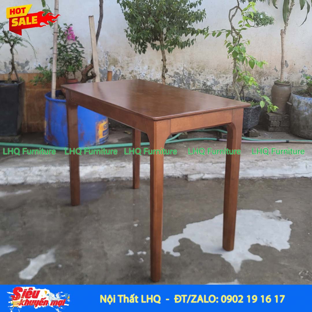 Bàn Làm Việc Chân Vuông 1m | Gỗ Cao Su Tự Nhiên Hiện Đại