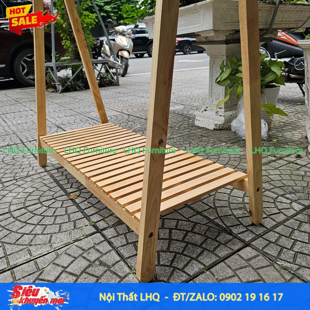 Kệ Treo Quần Áo Chữ A 1 Tầng 80cm Gỗ Cao Su | Nội Thất LHQ