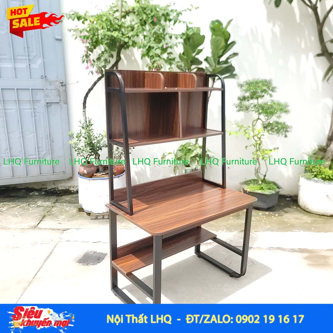 Bàn Học Giá Sách Khung Sắt Rộng 1m | Nội Thất LHQ