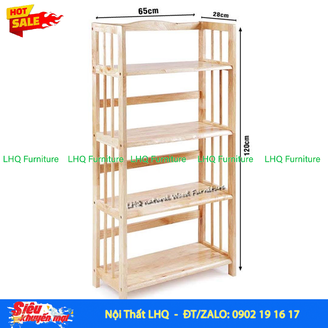 Kệ Sách Gỗ 4 Tầng Rộng 65cm – Giải Pháp Lưu Trữ Hiện Đại, Bền Đẹp Cho Gia Đình