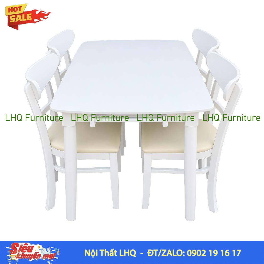 Bộ bàn 1m2 – 4 ghế Panda: Sang trọng, tiện nghi, 3 màu lựa chọn