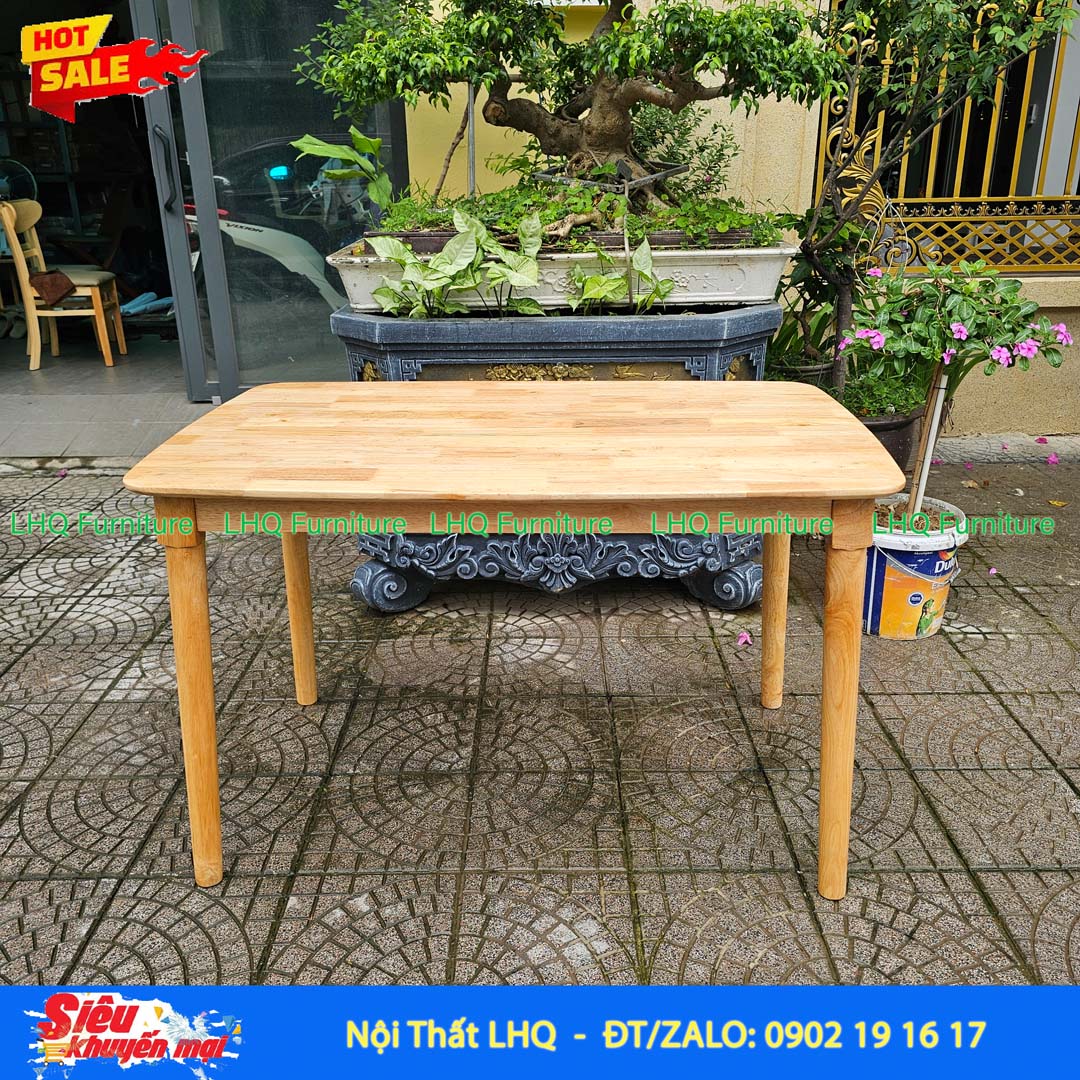 Bàn Ăn Gỗ Chân Tròn 1m6 Gỗ Cao Su Tự Nhiên - Thiết Kế Hiện Đại Cho Gia Đình 6 Người