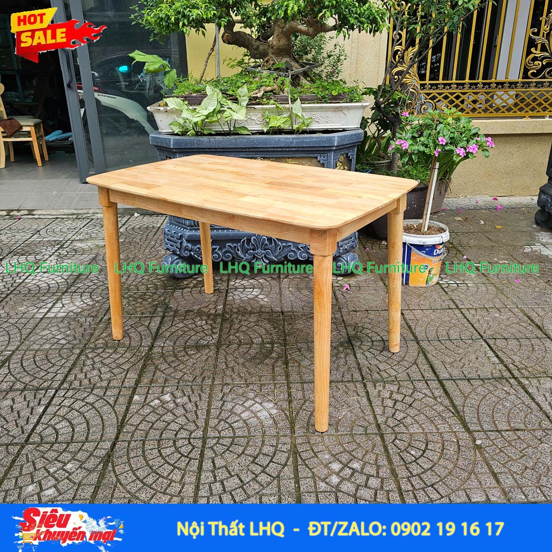 Bàn Ăn Gỗ Chân Tròn 1m6 Gỗ Cao Su Tự Nhiên - Thiết Kế Hiện Đại Cho Gia Đình 6 Người
