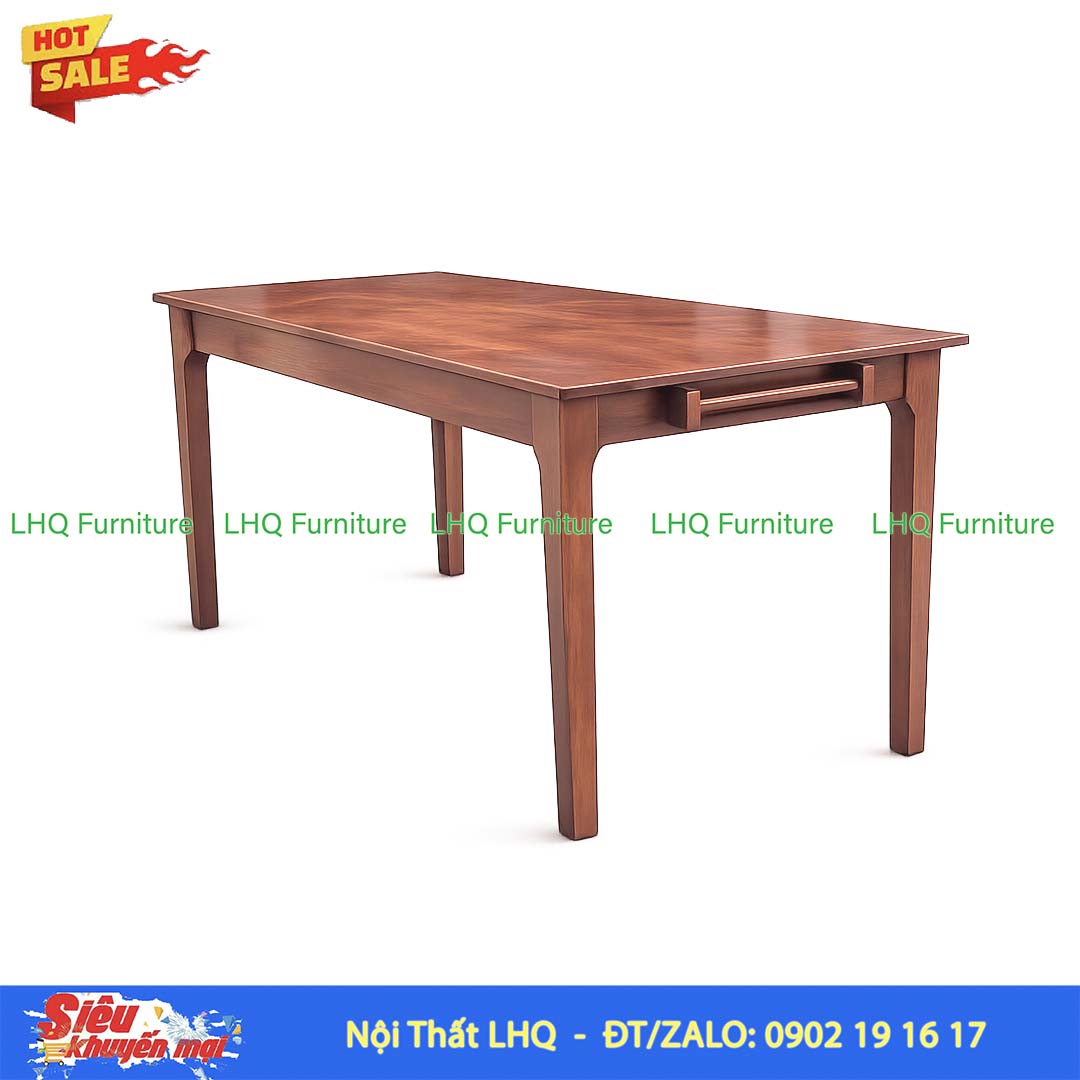 Bàn chân vuông 1m2 gỗ cao su tự nhiên hiện đại, chắc chắn