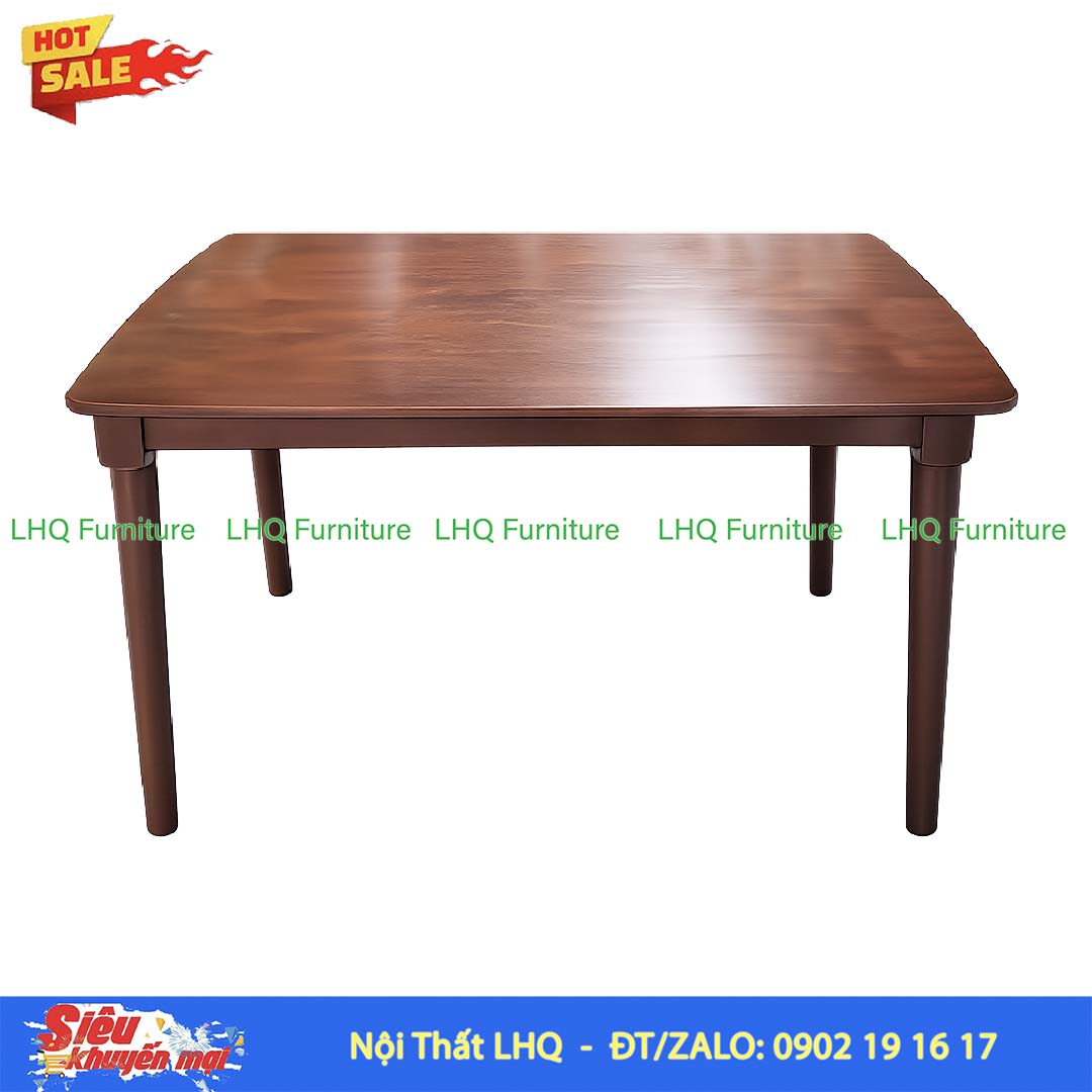 Bàn Ăn Gỗ Chân Tròn 1m6 Gỗ Cao Su Tự Nhiên - Thiết Kế Hiện Đại Cho Gia Đình 6 Người