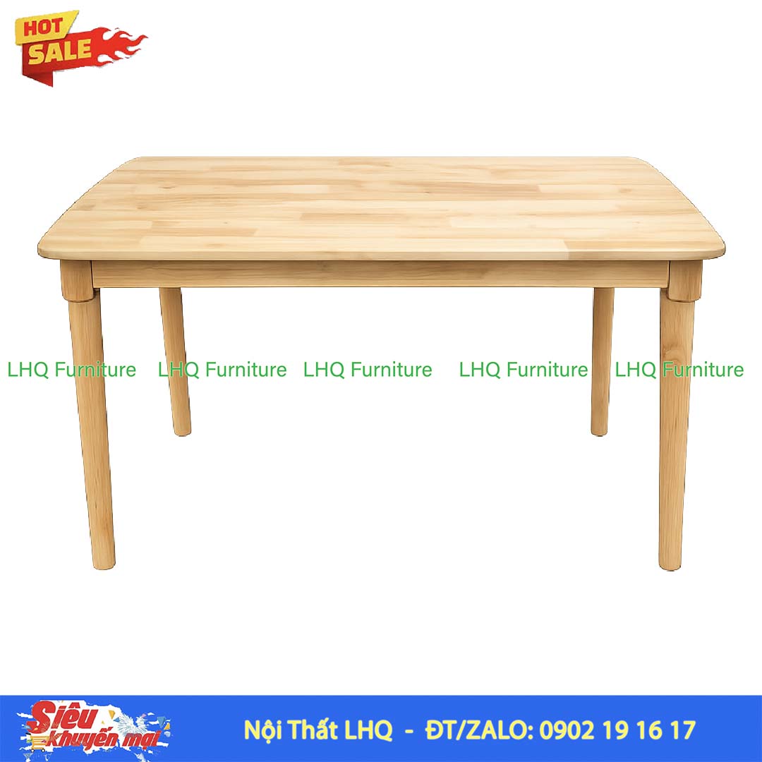 Bàn Ăn Gỗ Chân Tròn 1m6 Gỗ Cao Su Tự Nhiên - Thiết Kế Hiện Đại Cho Gia Đình 6 Người