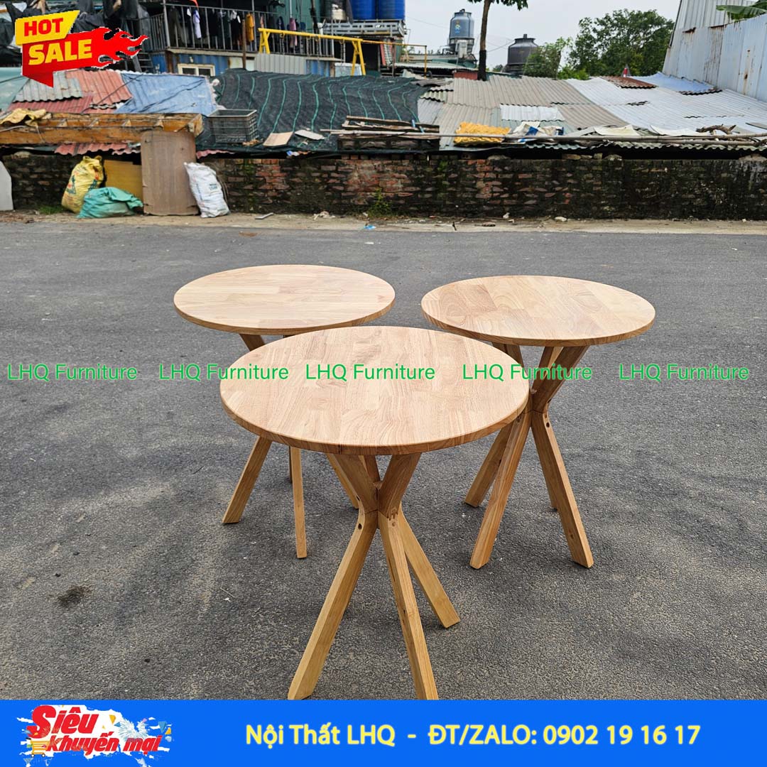 Bộ Bàn 2 Ghế Cherry – Bàn Chân Chụm 60cm Màu Tự Nhiên