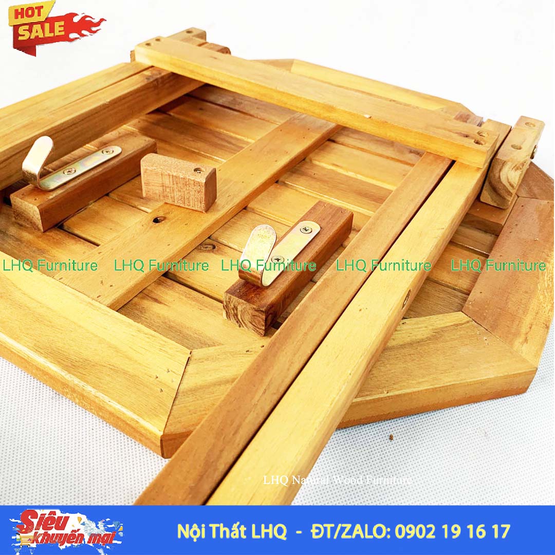 Bàn Cafe Mini Bát Giác Gỗ Tràm Xếp Gọn Tiện Lợi