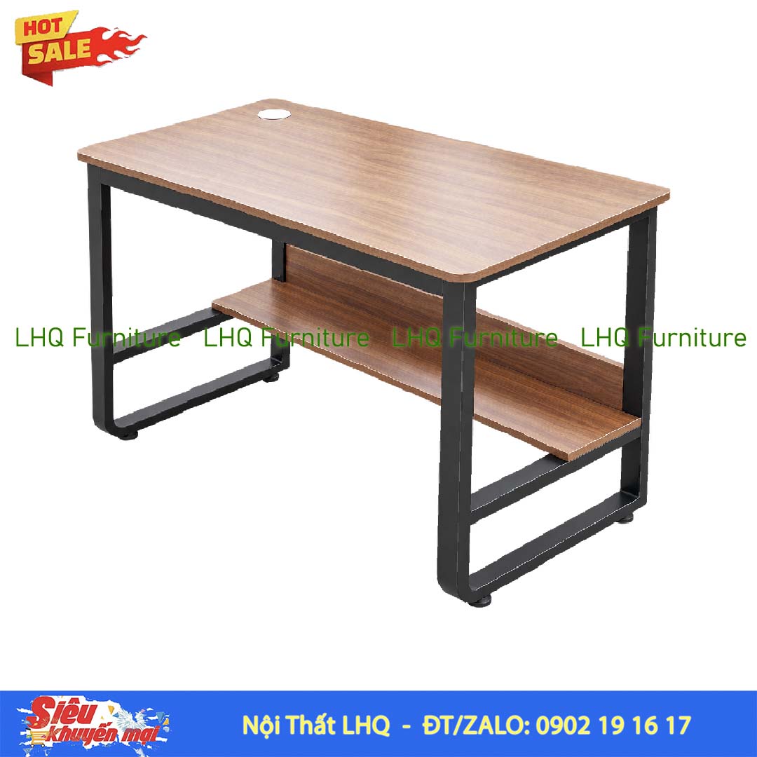 Bàn làm việc chân sắt rộng 1m – Khung sắt chắc chắn, thiết kế hiện đại