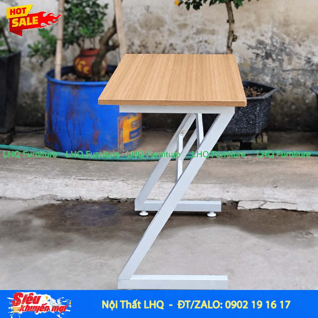 Bàn chân sắt chữ Z 1m gỗ MDF – Thiết kế gọn gàng, hiện đại
