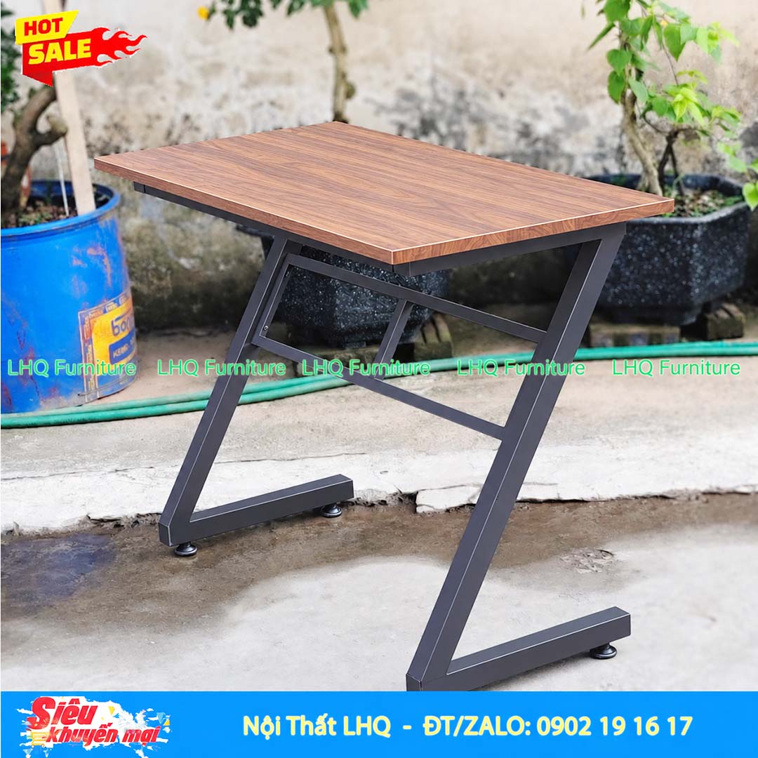 Bàn chân sắt chữ Z 1m gỗ MDF – Thiết kế gọn gàng, hiện đại