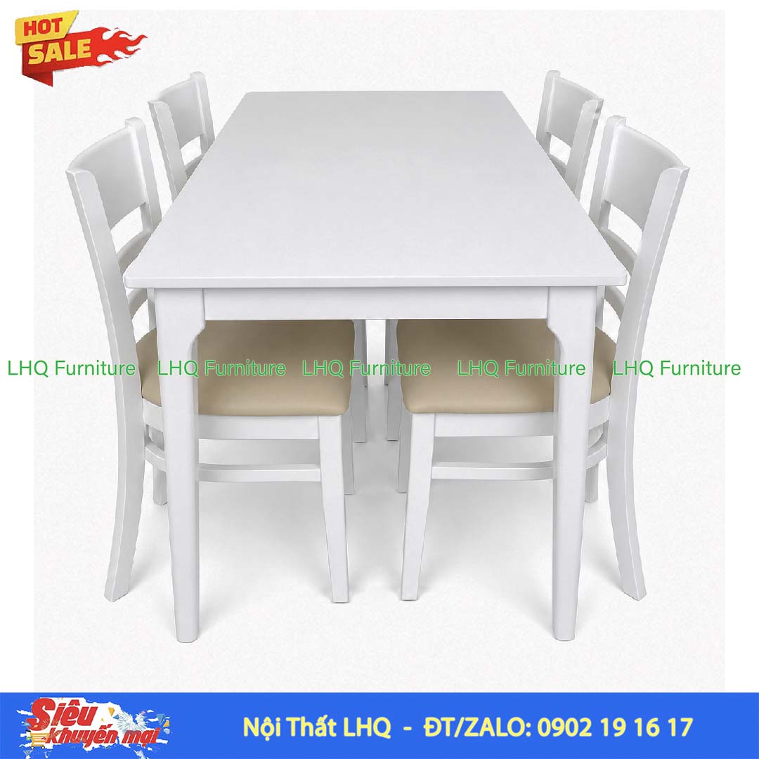 Bộ bàn ghế ăn Cabin - 4 ghế mặt đệm
