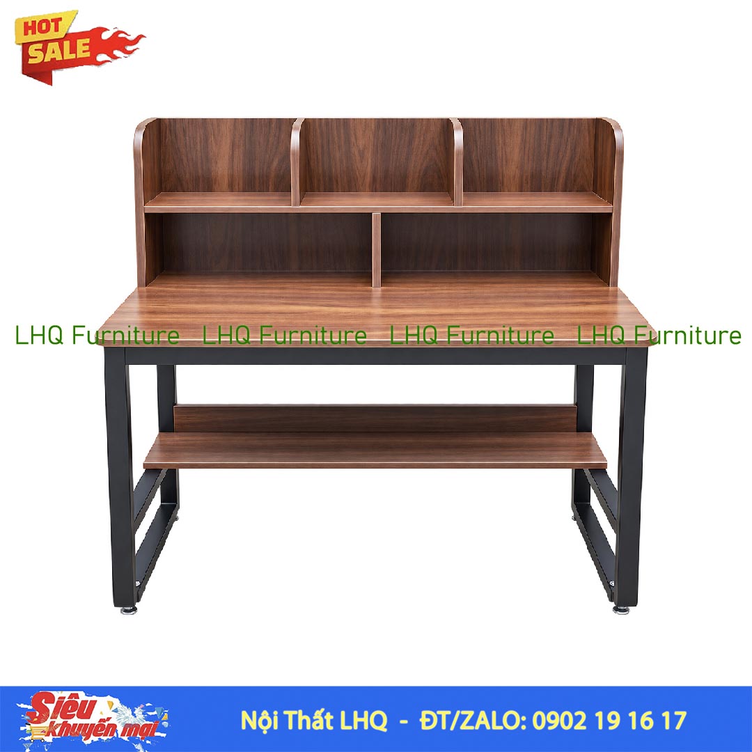 Bàn giá sách U thấp 1m2 – Kích thước 60x120x114cm